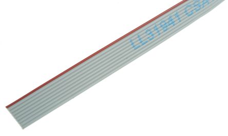 Fladkabel - 9 pol 1,27mm AWG28, Grå (metervare)