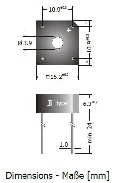 Brokobling - 600V / 6A m. printben (KBPC606)