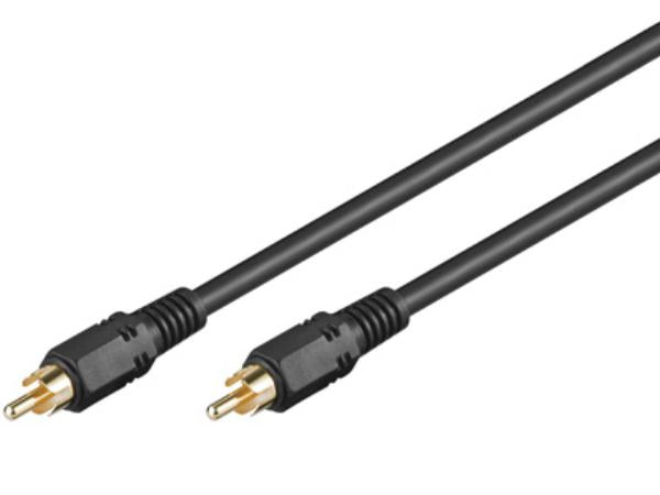 Phonokabel - RCA han til RCA han, RG59, Guld (10m)