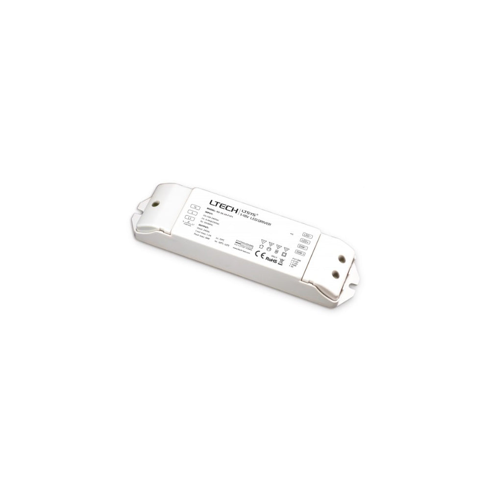 LTech 36W dæmpbar strømforsyning - 24V DC, 1.5A, 1-10V, IP20 - Effekt: 36W, Input: 230V, output: 24V