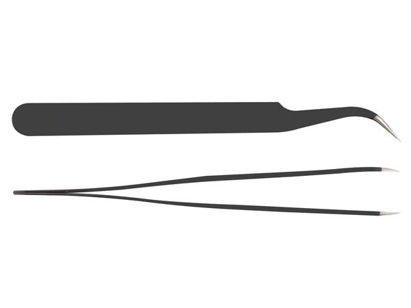 Antistatisk pincet - Bøjet spids (12,2cm)