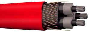 Mellemspændingskabel PEX-AL-CT RM 3X240/35 rød 12KV