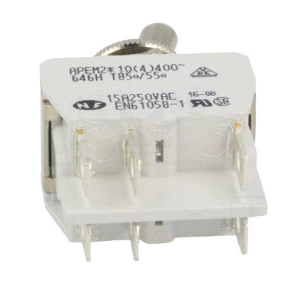 Vippekontakt - 2P ON-ON, 15A/250VAC, spadestik (Ø12,2mm)