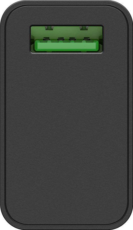 Netadapter m. QC3.0 lynladefunk. - 5Vdc (18W), 1xUSB-A, Sort