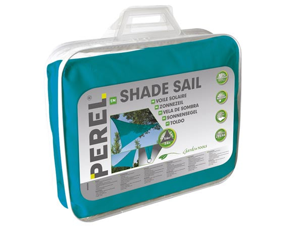 Trekantet solsejl - 5x5x5m, Himmelblå