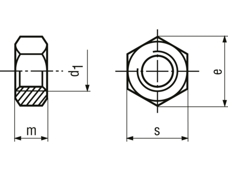 Møtrik, sekskantet - M10 x 8mm, HEX-17mm (10 stk.)