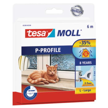 tesamoll® tætningsliste P-profil 6mx9mm hvid