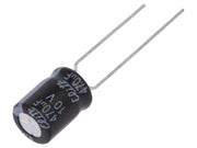470uF / 10V Lodret elektrolyt, Ø8x11,5mm (105°C)