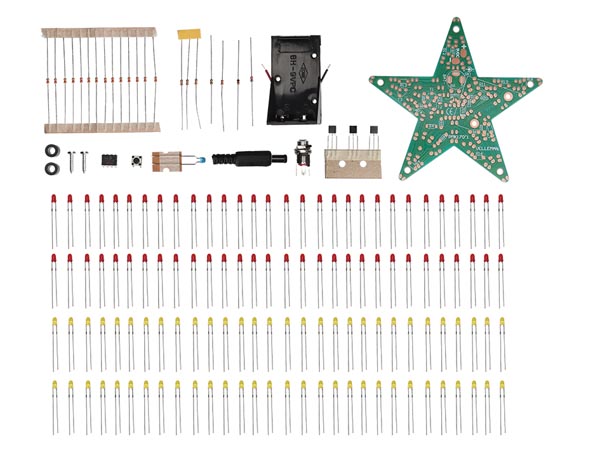 Multi-effekt LED julestjerne - 60 dioder (loddekit)