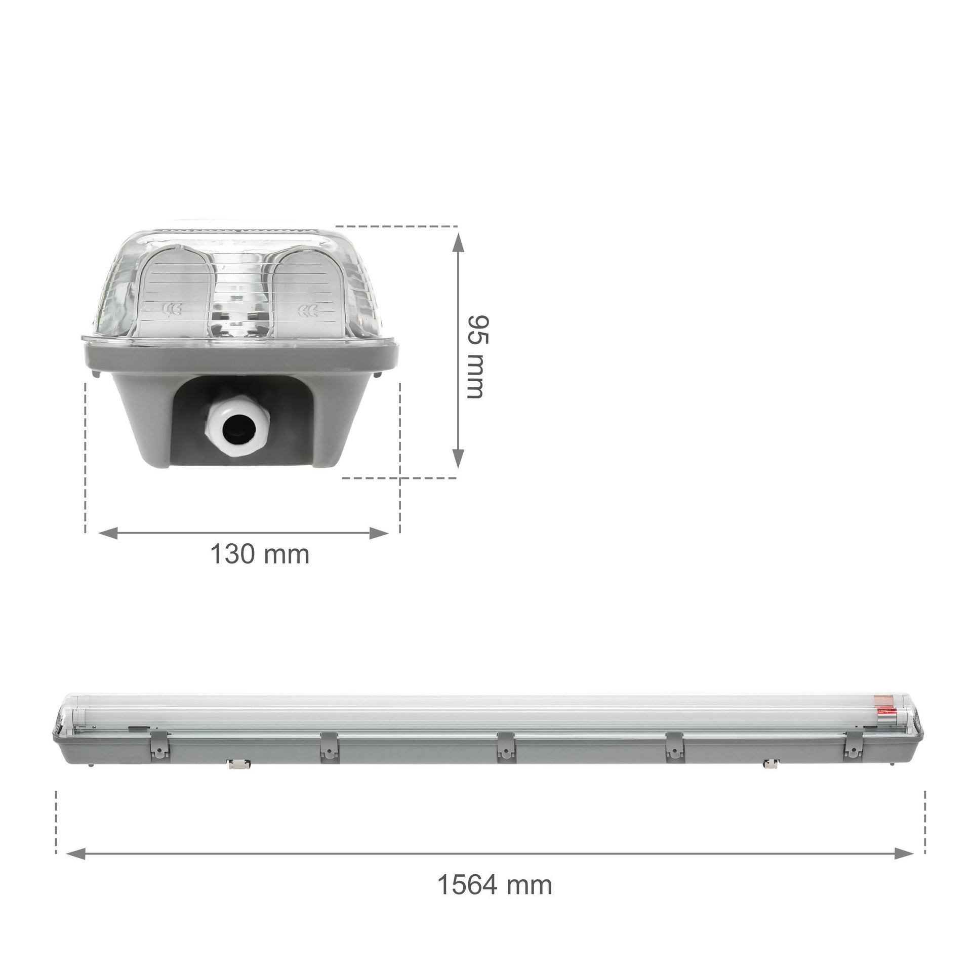 Limea LED armatur for LED rør 2x150cm IP65