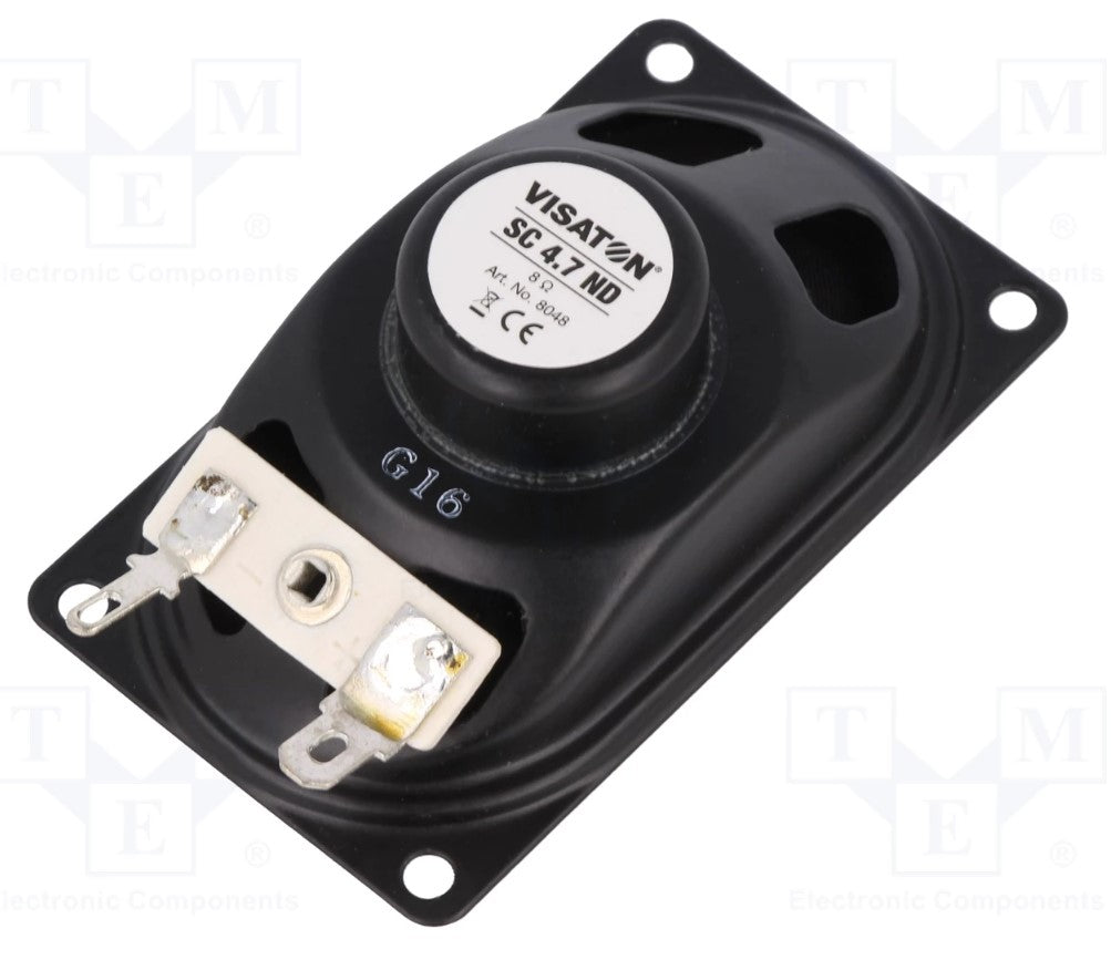 Miniature højttalerelement - 2W, 8ohm, 71x71x27mm