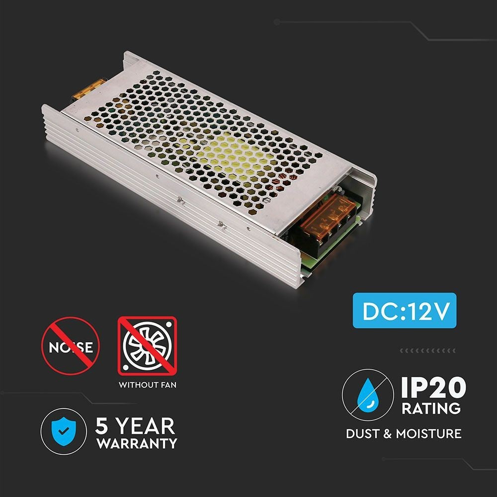 V-Tac 360W Strømforsyning - 12V DC, 30A, IP20 til indendørs brug - 5 års producentgaranti
