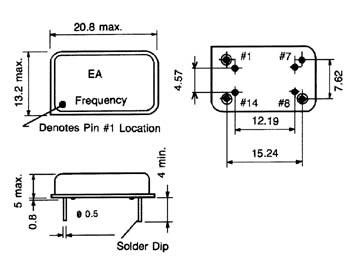 Krystal oscillator/generator - 8 MHz, 5V CMOS/TTL