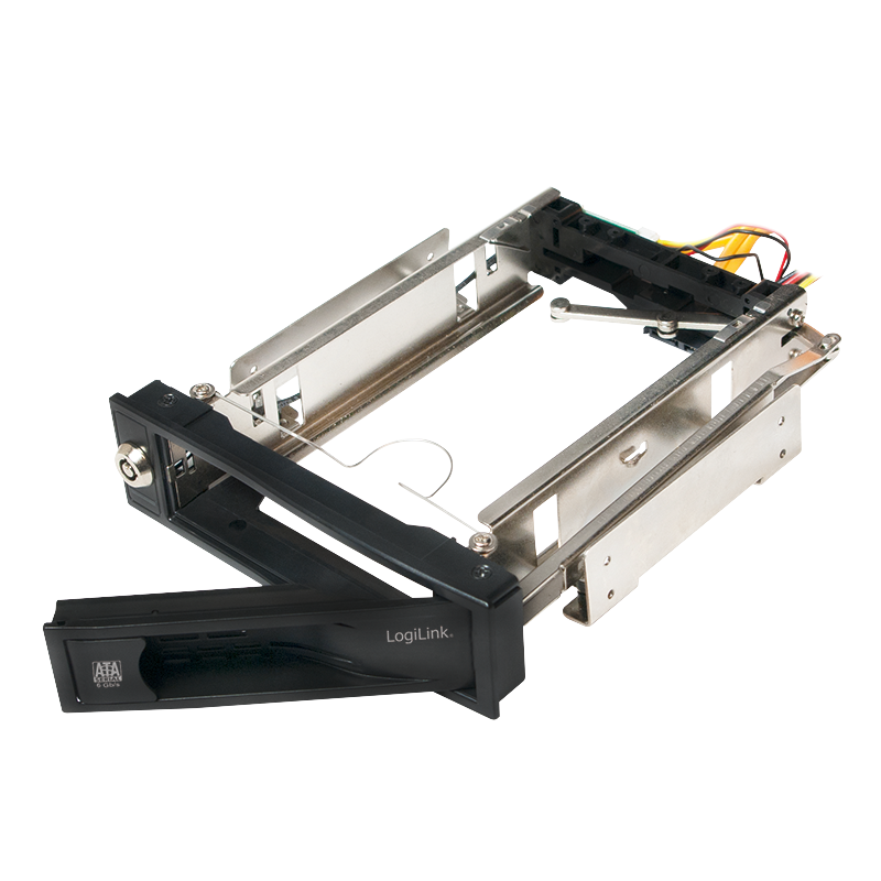 Flytbar Harddisk kabinet til 3,5" SATA HDD, Sort Alu.