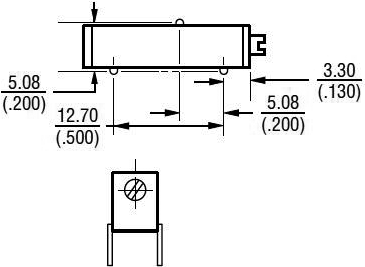 Multiturn trimmepotmeter - 2Mohm, 19mm, 750mW, ±10%