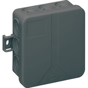 Forgreningsdåse sort i 12-L/SW 85 x 85 x 37 mm, IP55