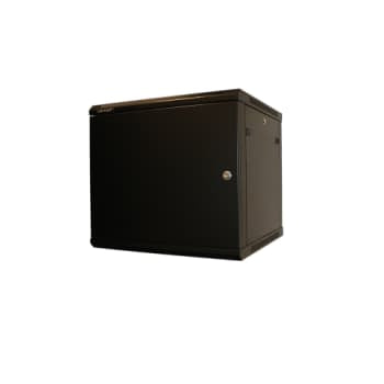 Vægrack 19" 15HE B600xD600xH766 mm sort med pladedør