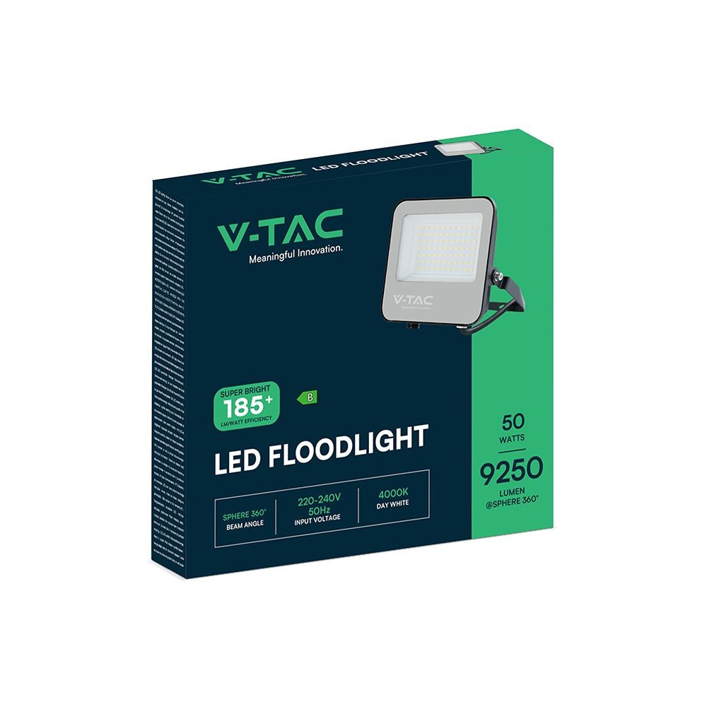 V-Tac 50W LED projektør - 185LM/W, arbejdslampe, udendørs, 9250lm, RA70, IP65, 5 års garanti