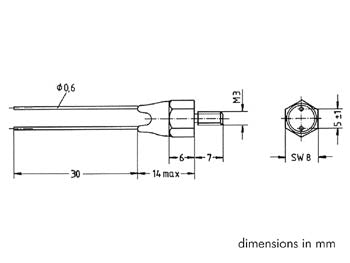 NTC termistor - 150kOhm 10% (K45 gevindtype)