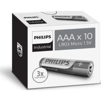 PHILIPS Industrial alkaline batteri, AAA LR03, 10 stk.
