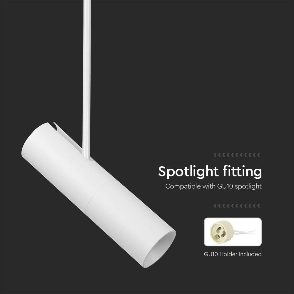 V-Tac Pro GU10 lampeholder i aluminium i hvid farve - 3 års garanti