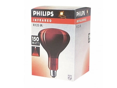 Varmepære - IR R125 Rød 240V / 150W, E27 sokkel