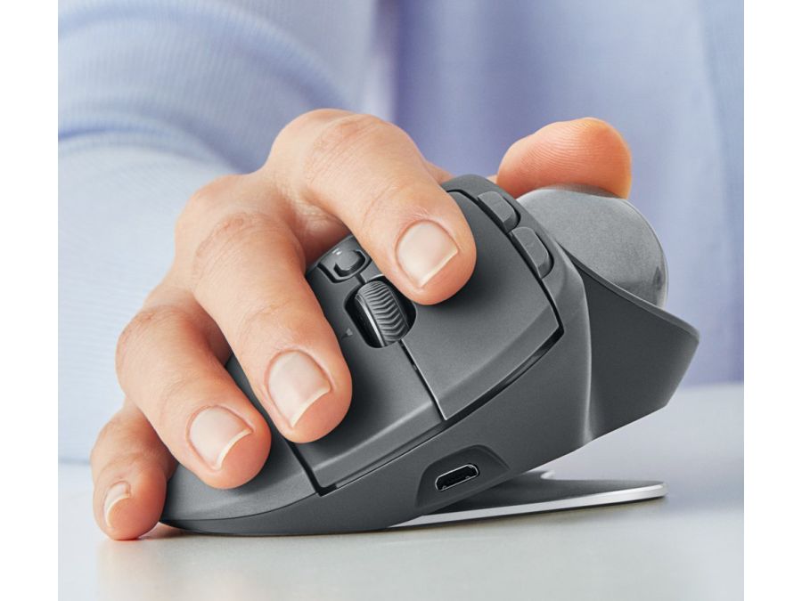 MX ERGO Trackball mus, Sort