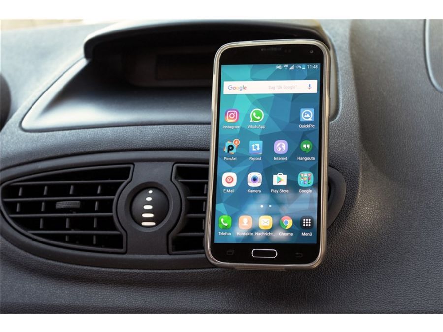 Magnetisk smartphone holder - Med Vent Clip (Ø45mm), Sort