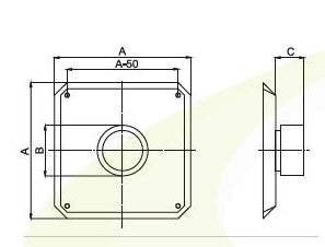 Monteringsflange til skorstenskappe - Ø250mm, Syreresistent
