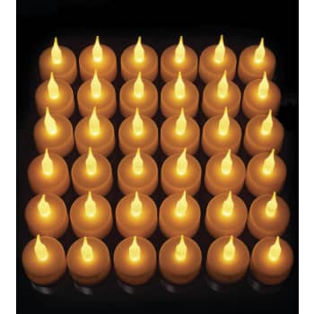 LED Fyrfadslys med gult lys, inclusiv batteri (sæt med 36 stk)