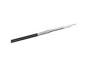 COAX kabel - RG6 udendørs, 2 x skærm, CCS, Sort (metervare)
