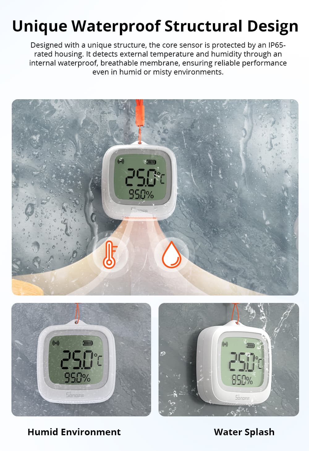 ZigBee SNZB-02WD - Temperatur- og Fugtighedssensor