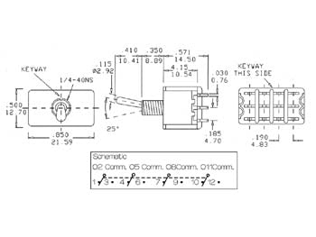 Vippeomskifter 4P ON-OFF-ON (4PDT)