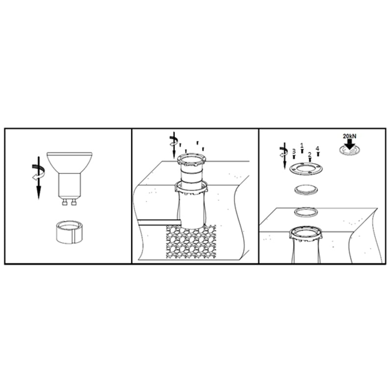 Nedgravningsspot m. GU10 fatning