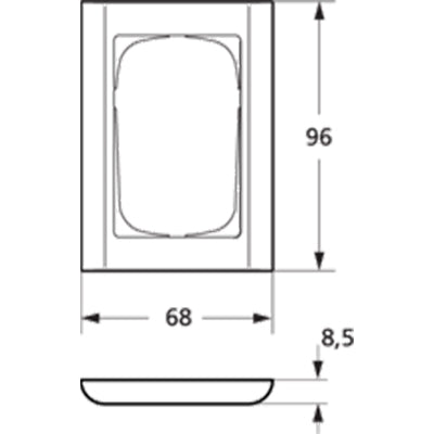 LK Fuga ramme Softline 68 1½m - lysegrå
