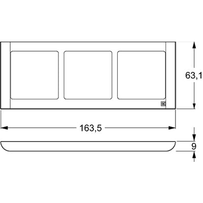 LK Fuga ramme SOFT 63 3x1m vandret - hvid
