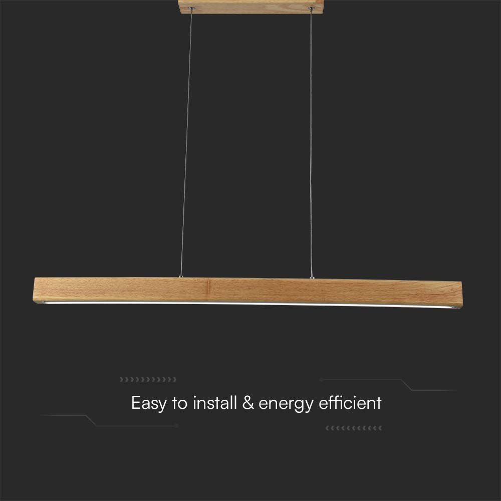 12W LED hængelampe i træhus med 4000K lysfarve og 1440lm - RA80