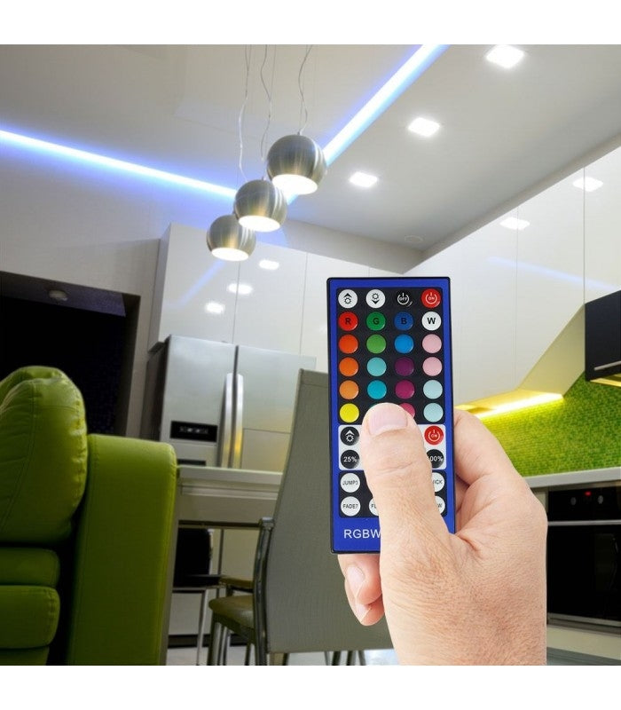 RGB+WW controller med fjernbetjening - Passer kun  til RGB+WW strip, 12V, infrarød, 96W