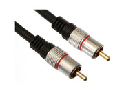 Phonokabel - RCA han til RCA han, RG59, Forgyldt (2,5m)