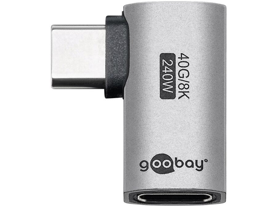 USB4 adapter - USB-C han til USB-C hun, horisontal 90°
