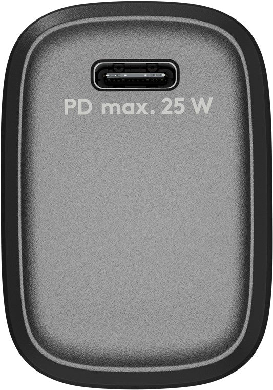 USB-C PD netadapter - 1xUSB-C, 5V/9V, 25W/3A, Sort