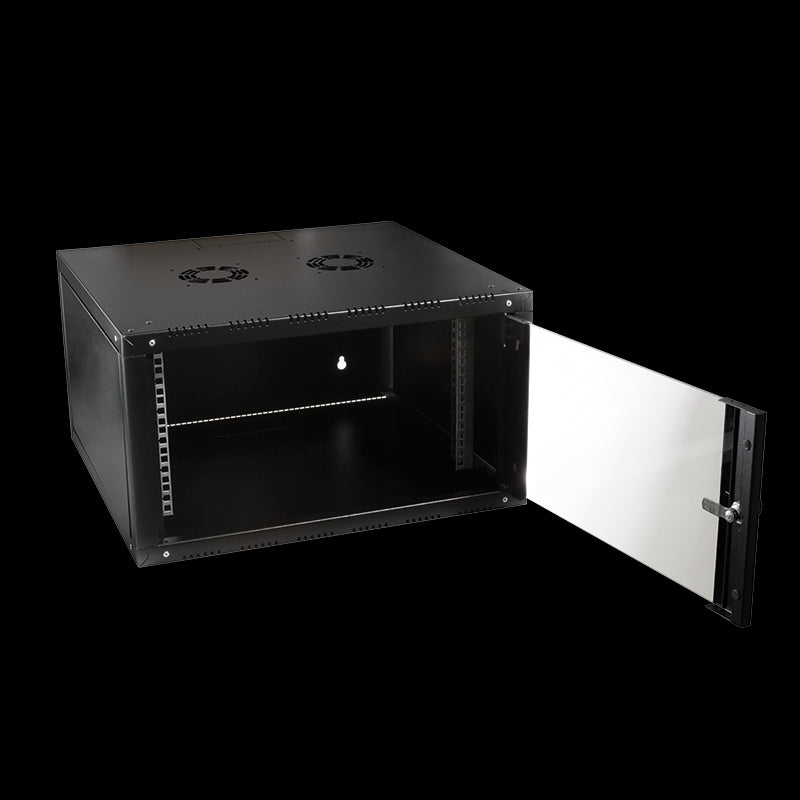 19" væg-rackskab - 9U B600xD560mm (Single) Sort