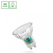 LED GU10 Pære 2,5W 230V Neutral Hvid Linse 38° A-klasse RA80 Spectrum 460lm