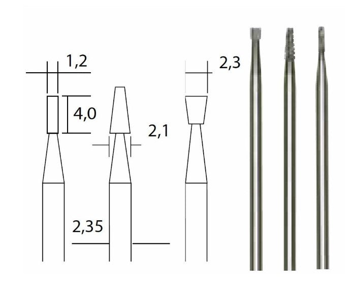 Hårdmetal fræsersæt 3 dele