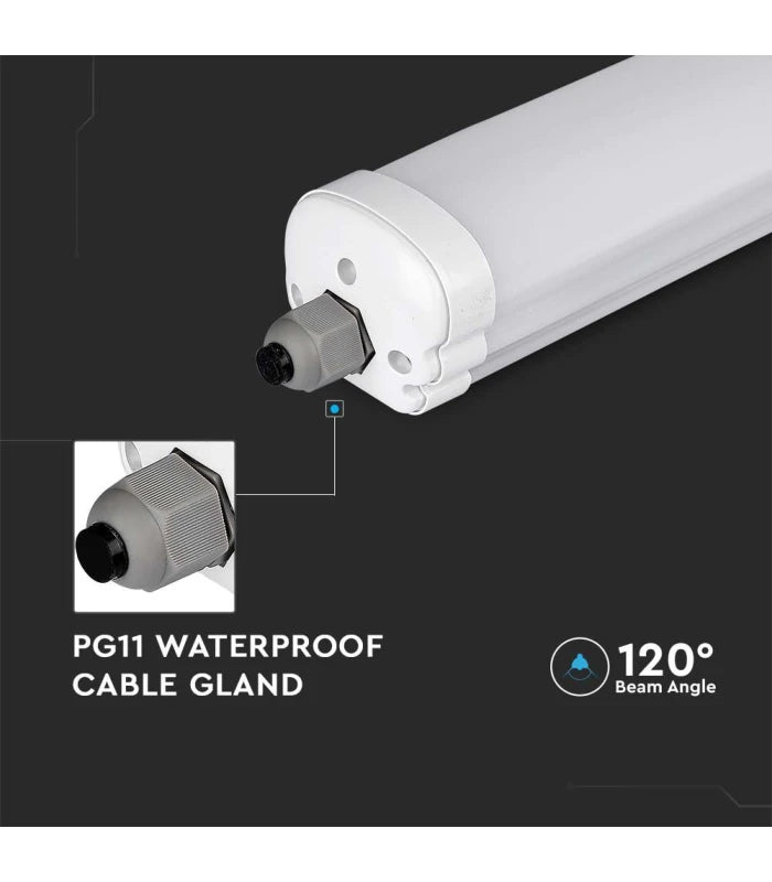 V-Tac vandtæt 48W komplet LED armatur 150cm