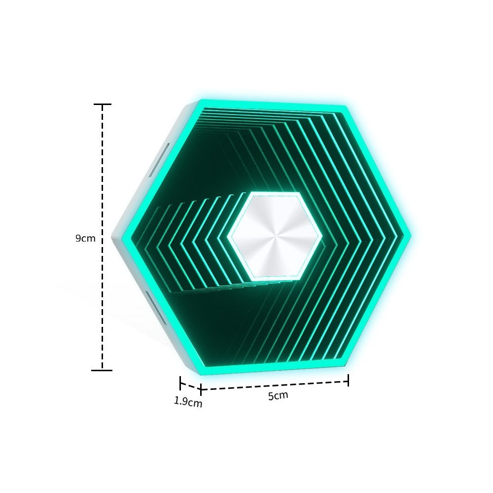 RGBIC Hexagon Infinity Væglys 12 stk. sæt i 12W - Multifarvet LED væglampe med 5V input til stemningsfuld belysning