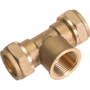 Conex 22x3/4" komp tee mf godkendt til pex og kobber
