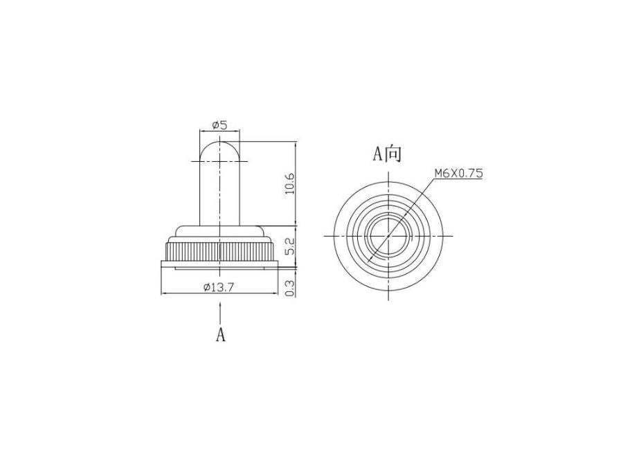 Gummihætte til mikro vippekontakt (TSM-serie)