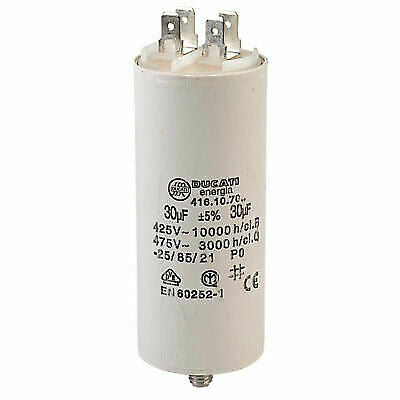 MOTOR kondensator - 30uF / 425V, M8 forskruning, Spadestik