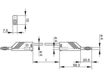 Prof. Silikone testledning, stabelbar, Sort (1,5m)